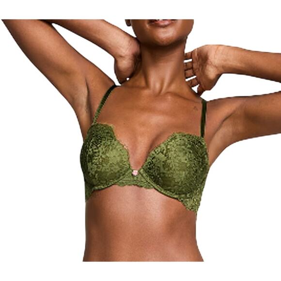 Victoria's Secret Dream Angels Lace Push Up Bra Woodland Green 36D - Picture 7 of 7
